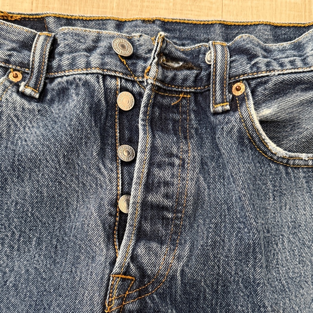 Levi's 501 Original Fit Jeans w30 L30 Button Fly Vintage Classic Straight Icon - Picture 4 of 13